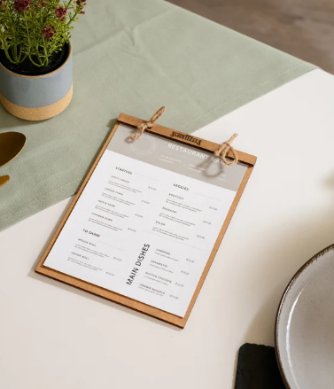 Light Gray portamenu misura A5 in legno con corda per fogli, supporto menu inciso, cartella menu ristorante, pannello menu, libro menu, copertina menu personalizzata, copertina menu bevande Schermata_2025-03-22_alle_12.27.41.png