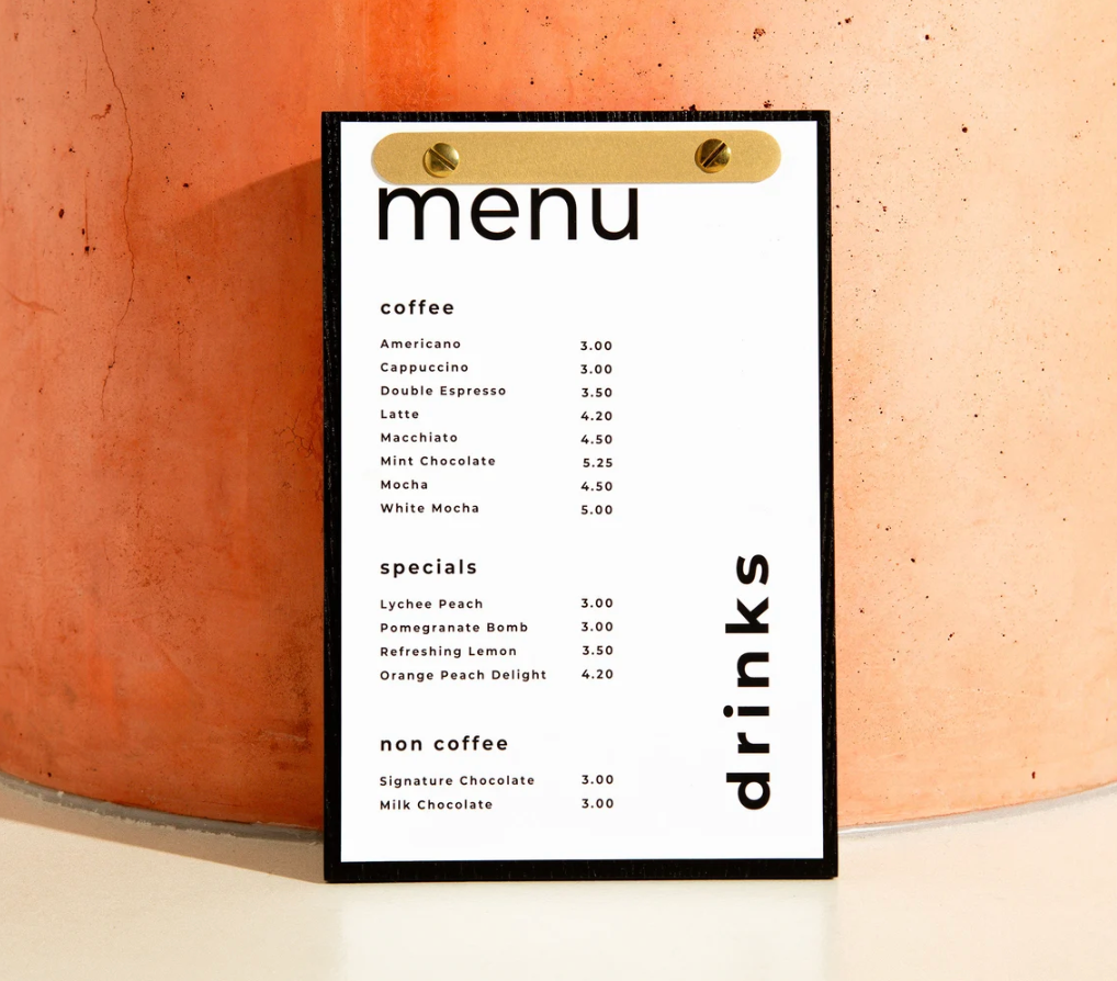 Peach Puff portamenu con bacchetta in oro satinatoper fogli, supporto menu inciso, cartella menu ristorante, pannello menu, libro menu, copertina menu personalizzata, copertina menu bevande Screenshot2025-03-21alle16.58.13.png