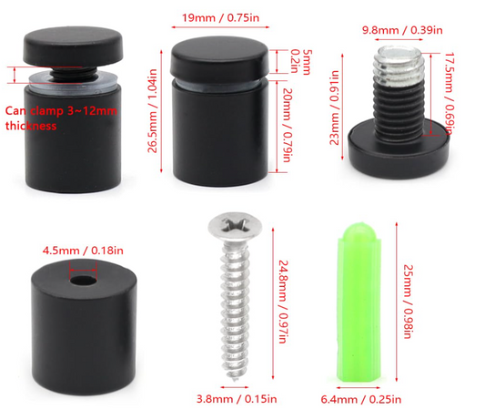 Light Gray Viti Distanziatrici 4 Pezzi in Acciaio Inox 19 x 25 mm Pubblicità Vetro Distanziatore Vite di Vetro per Cartelloni Pubblicità, Nero Screenshot2025-03-28alle16.19.33.png