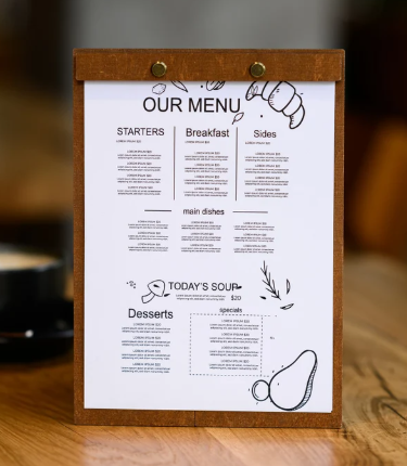 Light Gray portamenu con supporto a bacchetta laterale color marrone in legno per fogli, supporto menu inciso, cartella menu ristorante, pannello menu, libro menu, copertina menu personalizzata, copertina menu bevande per bar e cocktail bar Screenshot2025-03-31163835.png