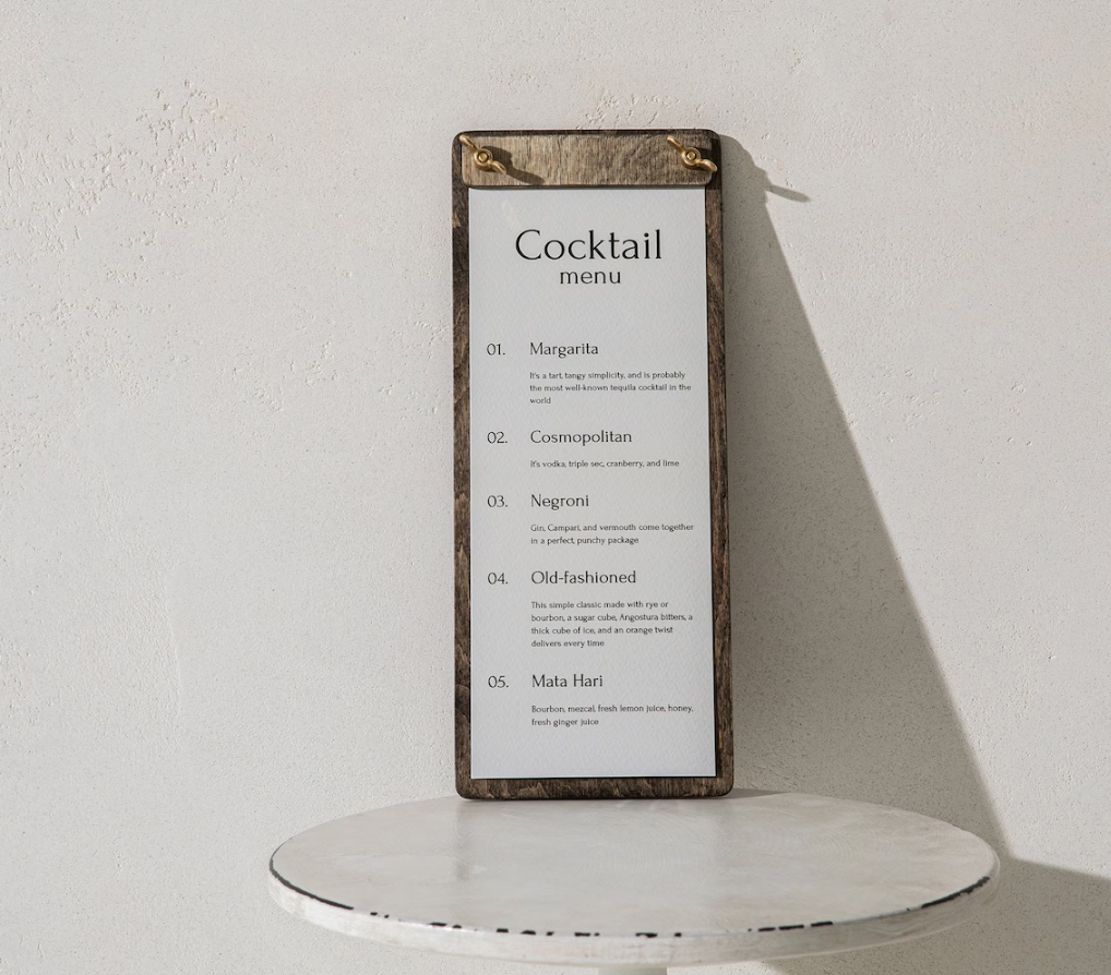 Gray portamenu industriale 11x28cm marrone per fogli, supporto menu inciso, cartella menu ristorante, pannello menu, libro menu, copertina menu personalizzata, copertina menu bevande Screenshot_2025-03-21_alle_17.07.10.png
