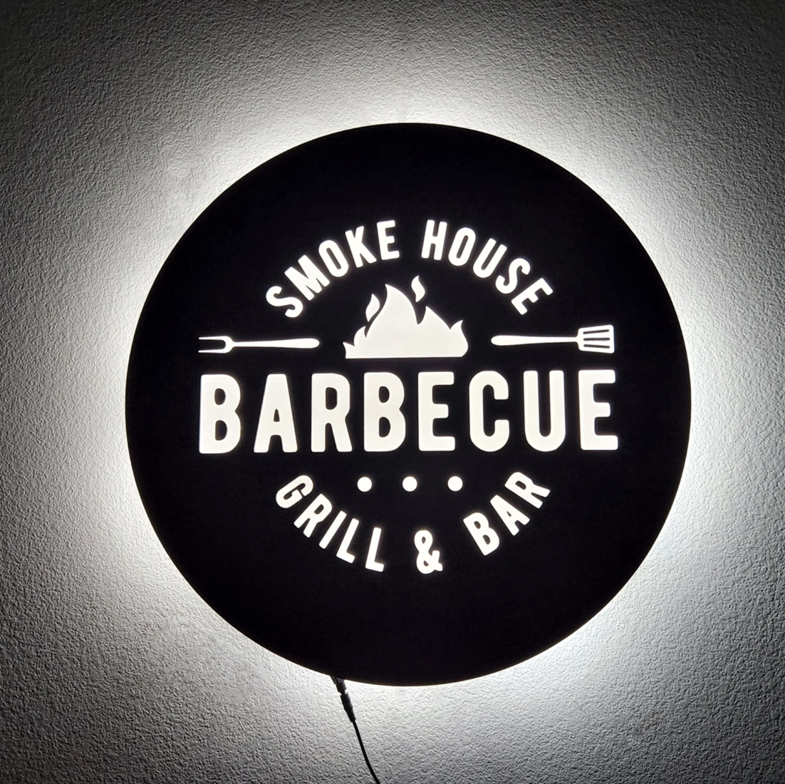 insegna personalizzata con logo aziendale retroilluminato a LED 3D, targa luminosa a LED in metallo per decorazioni e design aziendali e per uffici domestici, decorazioni murali illuminate