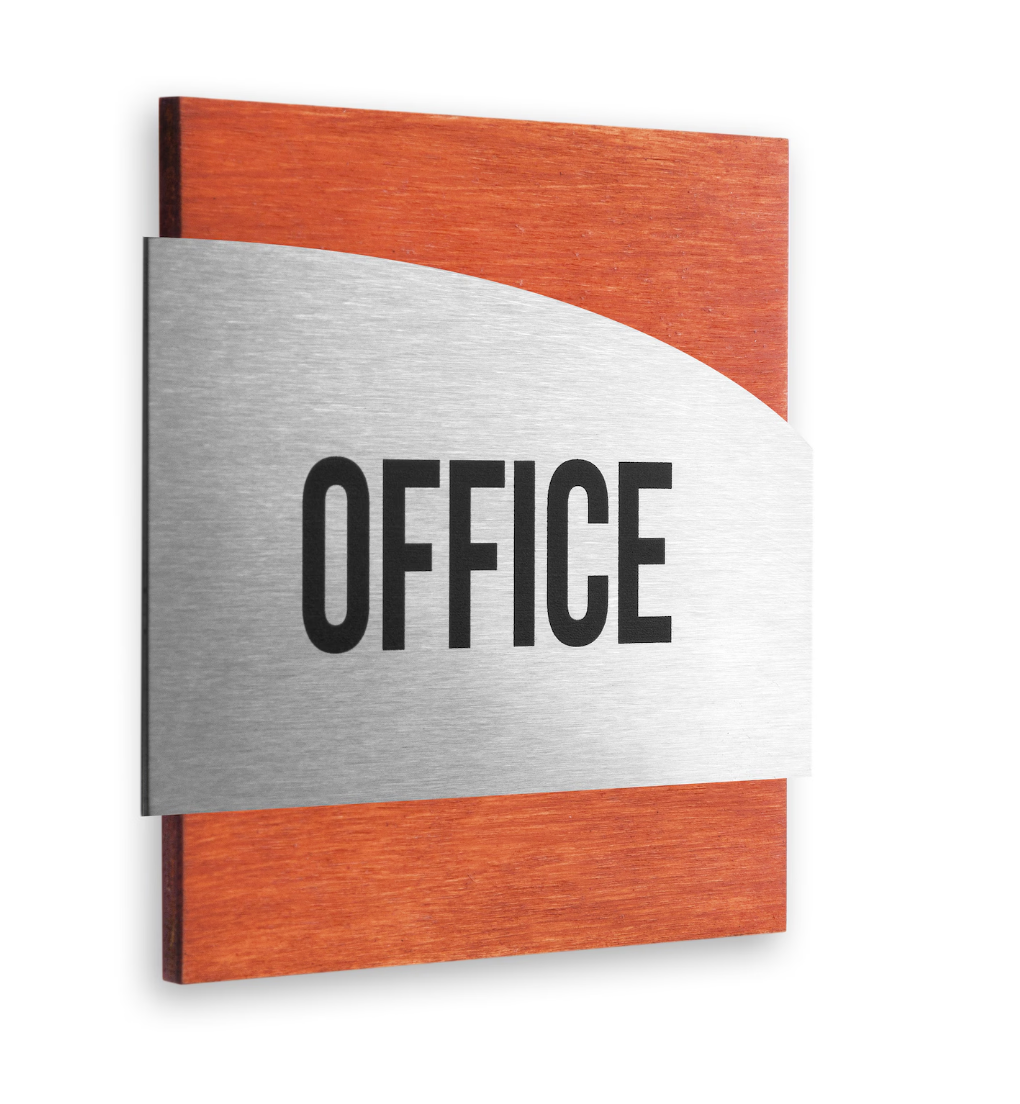 targa da parete in legno e abs acciaio per ufficio in plexiglas con incisione personalizzata, targa per porta personalizzata, targa, targa per nome azienda, adesivo stacca e incolla– Eleganza, Precisione e Resistenza