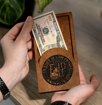 porta carte e conto in legno personalizzato con incisione laser ricevuta per gli ospiti, per ristoranti, libretto di servizio personalizzato, presentatore di assegni per server BookWood, porta fatture personalizzato