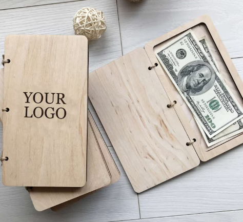 Gray porta denaro in legno e corda personalizzato con incisione laser ricevuta per gli ospiti, per ristoranti, libretto di servizio personalizzato, presentatore di assegni per server BookWood, porta fatture personalizzato Screenshot_2025-04-05_190507.png