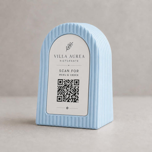 Qr code Linea japandi boho Espositore Menu QR Code in Stampa 3D e Lastra Incisa al Laser – Linea Japandi Minimal