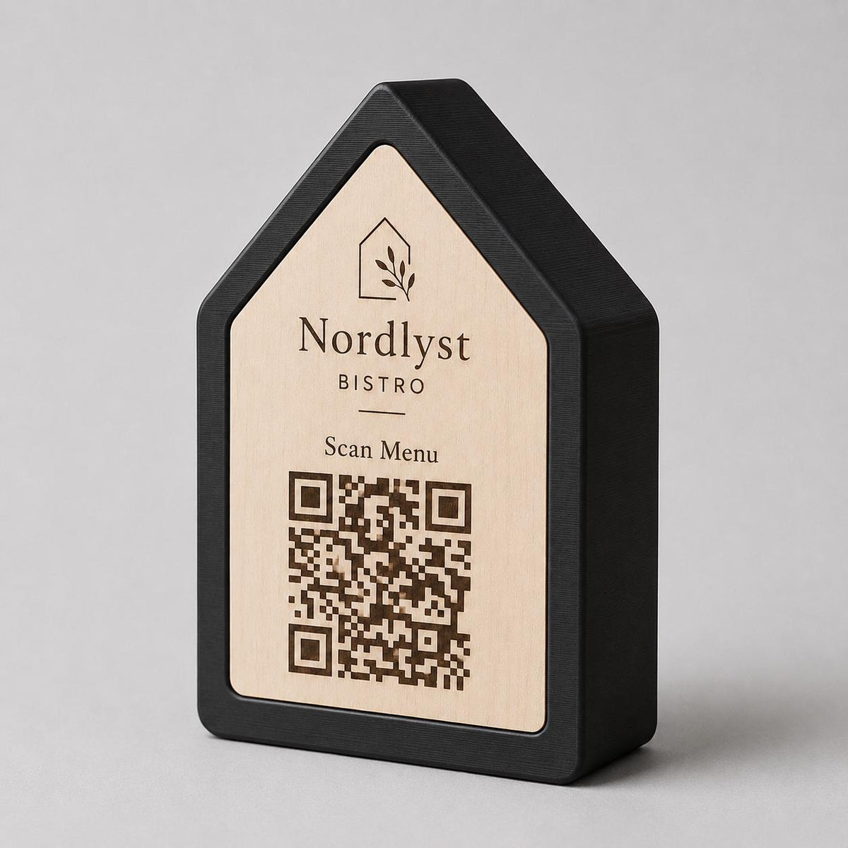 Set supporti QR Code Linea Nordic in legno con bordo scuro da taglio laser – immagine 13