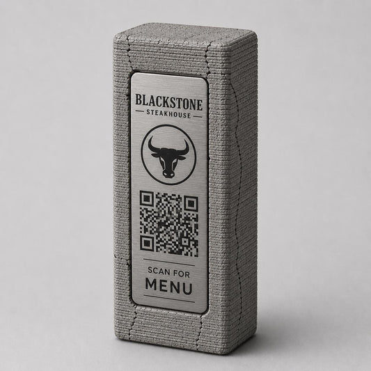 Totem stand qr cemento e nero Espositore QR Code Personalizzato | Effetto cemento Menu Digitale, Social Media| Stampa 3D e Incisione