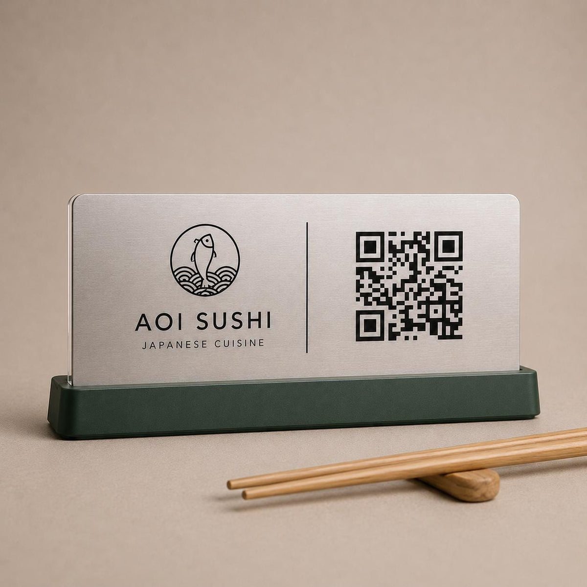 QR Code da tavolo acciaio oro abs Personalizzato in Plexiglass Oro e Nero | Segnaposto Ristorante Elegante | Menu Digitale per Tavolo Menu