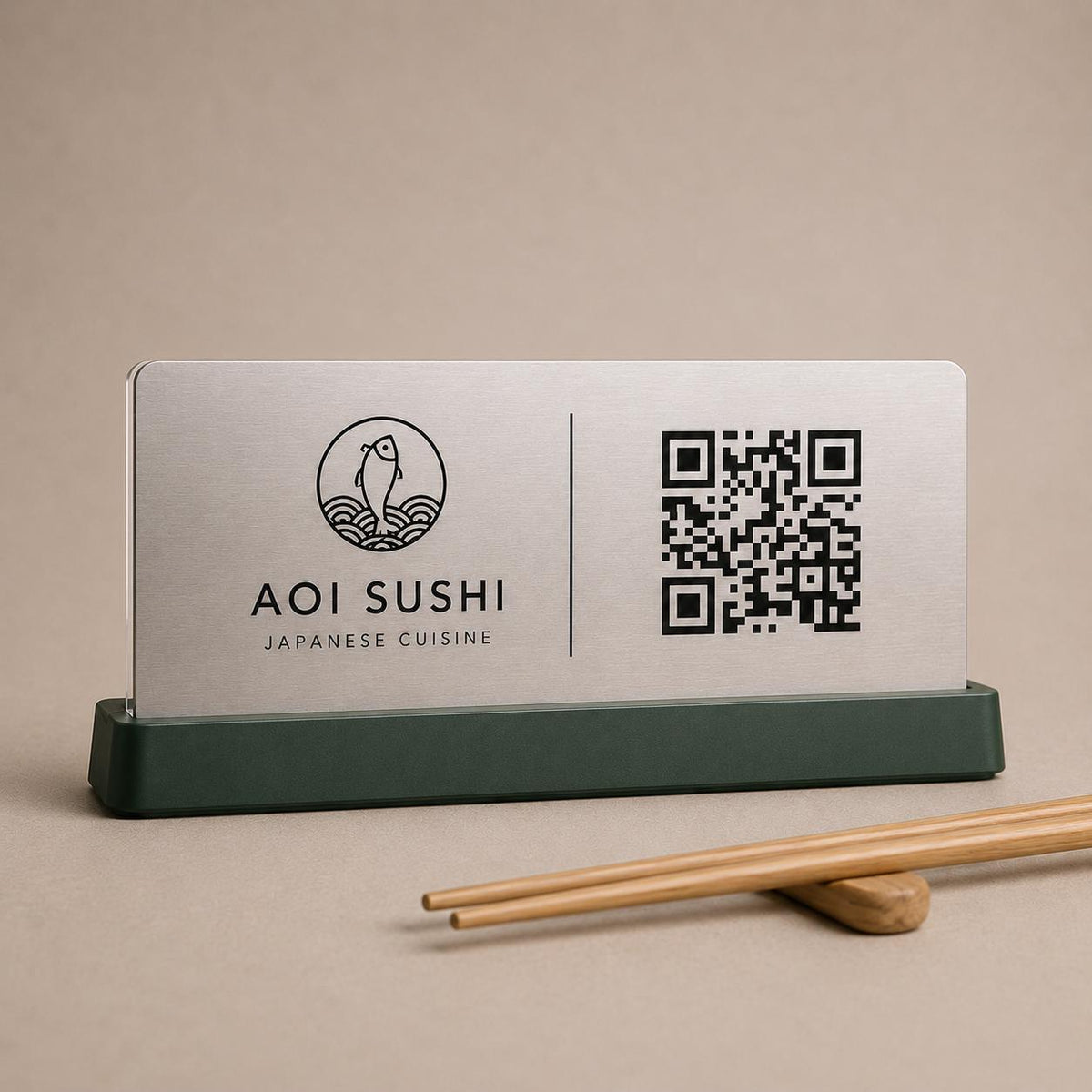 QR Code da tavolo ottone oro abs Personalizzato in Plexiglass Oro e Nero | Segnaposto Ristorante Elegante | Menu Digitale per Tavolo Menu