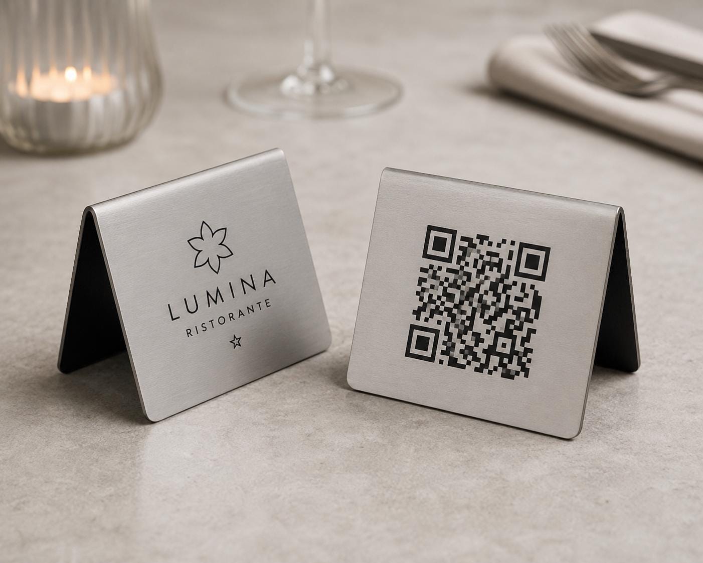 Set cavalierini QR Code in ABS personalizzati per ristoranti – dettaglio 4