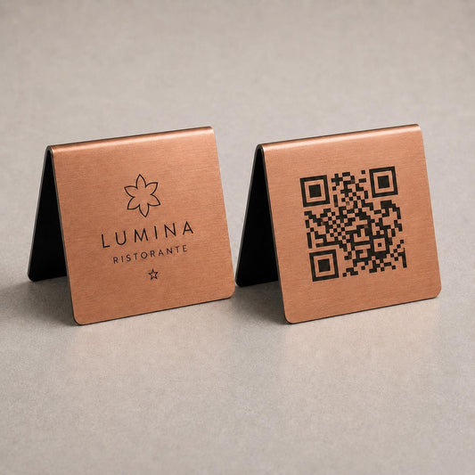 QR Code cavalierino in abs effetto bianco Personalizzato | Segnaposto Ristorante Elegante | Menu Digitale Menu Cavaliere qr