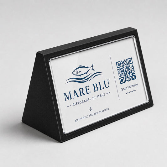 Porta QR Code da Tavolo verde salvia qr code intercambiabile per Ristoranti | Supporto Biglietto Visita Personalizzabile| Espositore Menu QR