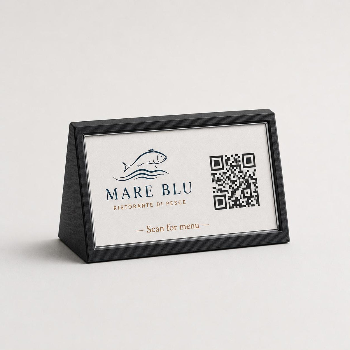 Porta QR Code da Tavolo nero qr code intercambiabile per Ristoranti | Supporto Biglietto da Visita Personalizzabile | Espositore Menu QR