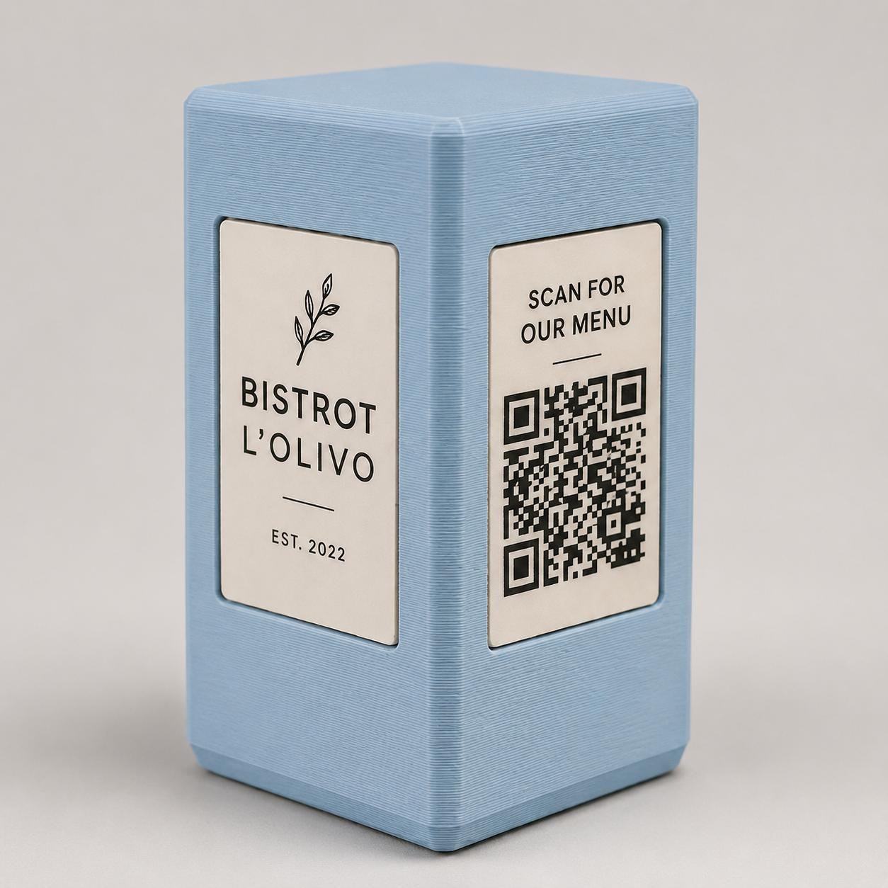 Totem QR Code linea POP bianco Personalizzato per Ristorante e Bar Segnatavolo Menu Digitale Display QR 3d