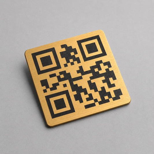 QR Code quadrato in abs effeto oro Personalizzato | Segnaposto Ristorante Elegante | Menu Digitale Menu qr