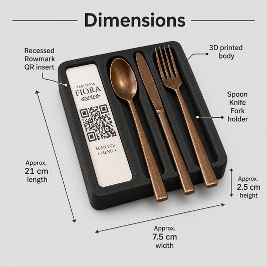 Portaposate da Tavolo Personalizzato, Vaschetta 3D Organizzatore Posate per Ristorante e Bar, Portaposate Singolo, Set Accessori