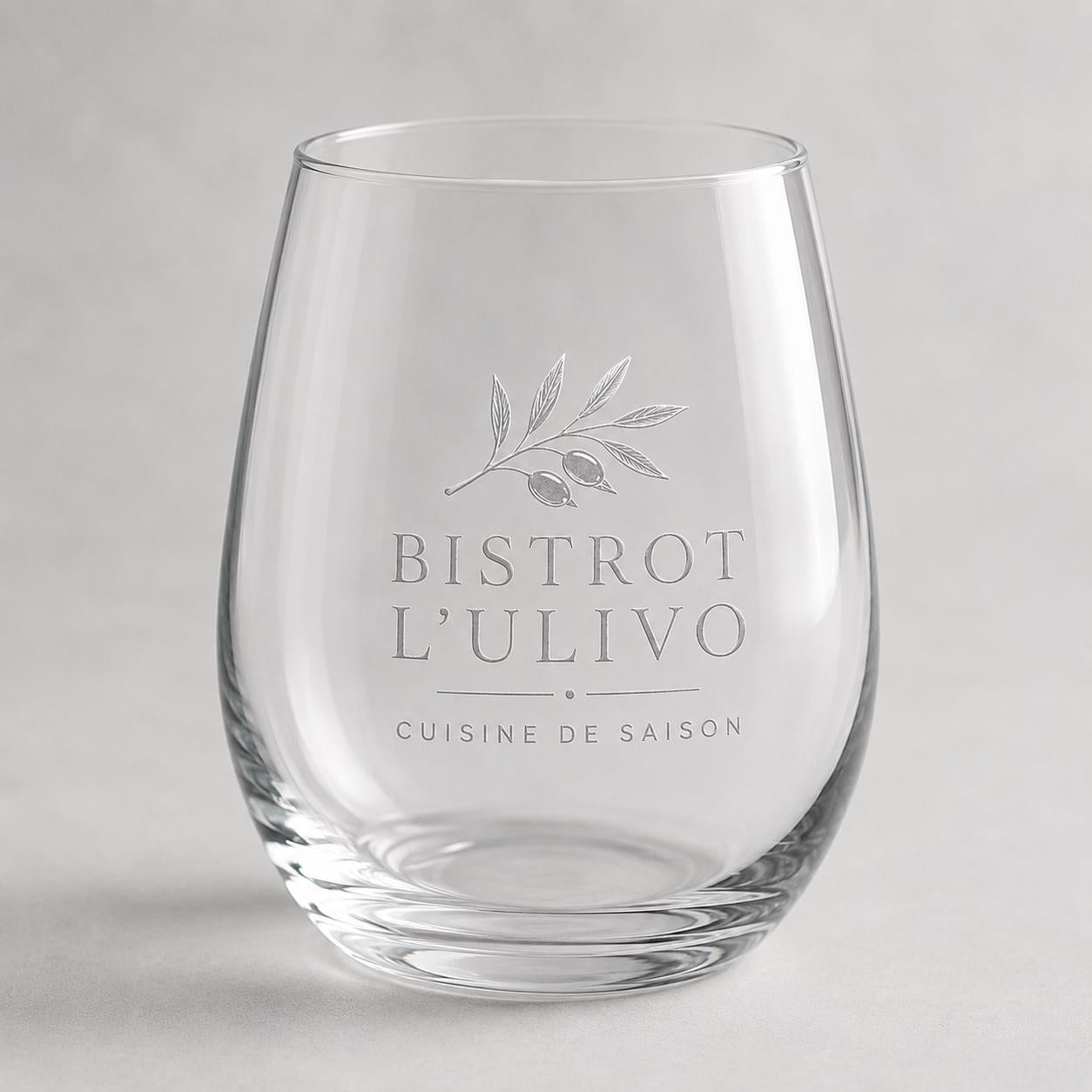 Set 12 Bicchieri Bassi Personalizzati Incisione Logo, Tumbler Mini 22,5 cl per Osteria Ristorante Bar, Bicchieri dVino e Acqua Incisi Laser