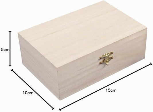Scatola in Legno Naturale con coperchio (15X10X5,5Cm) – Ideale per Fai da Te, Decoupage e Organizer personalizzata con incisione laser