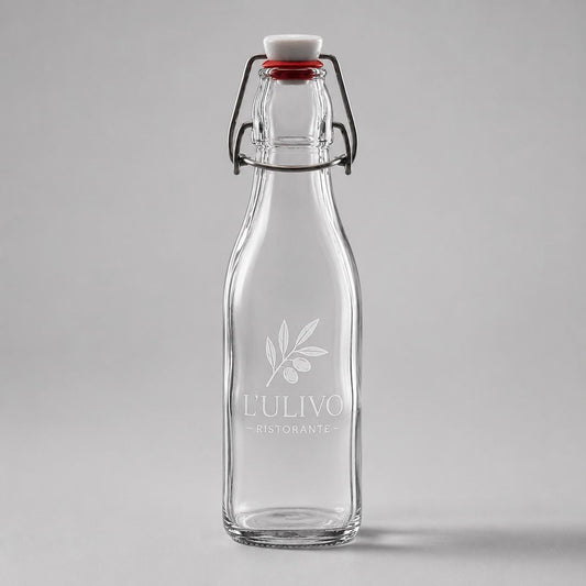 Bottiglie quadrate da 250 ml con chiusura meccanica