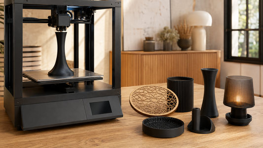 Stampa 3D di accessori neri coordinati per ristoranti e bar