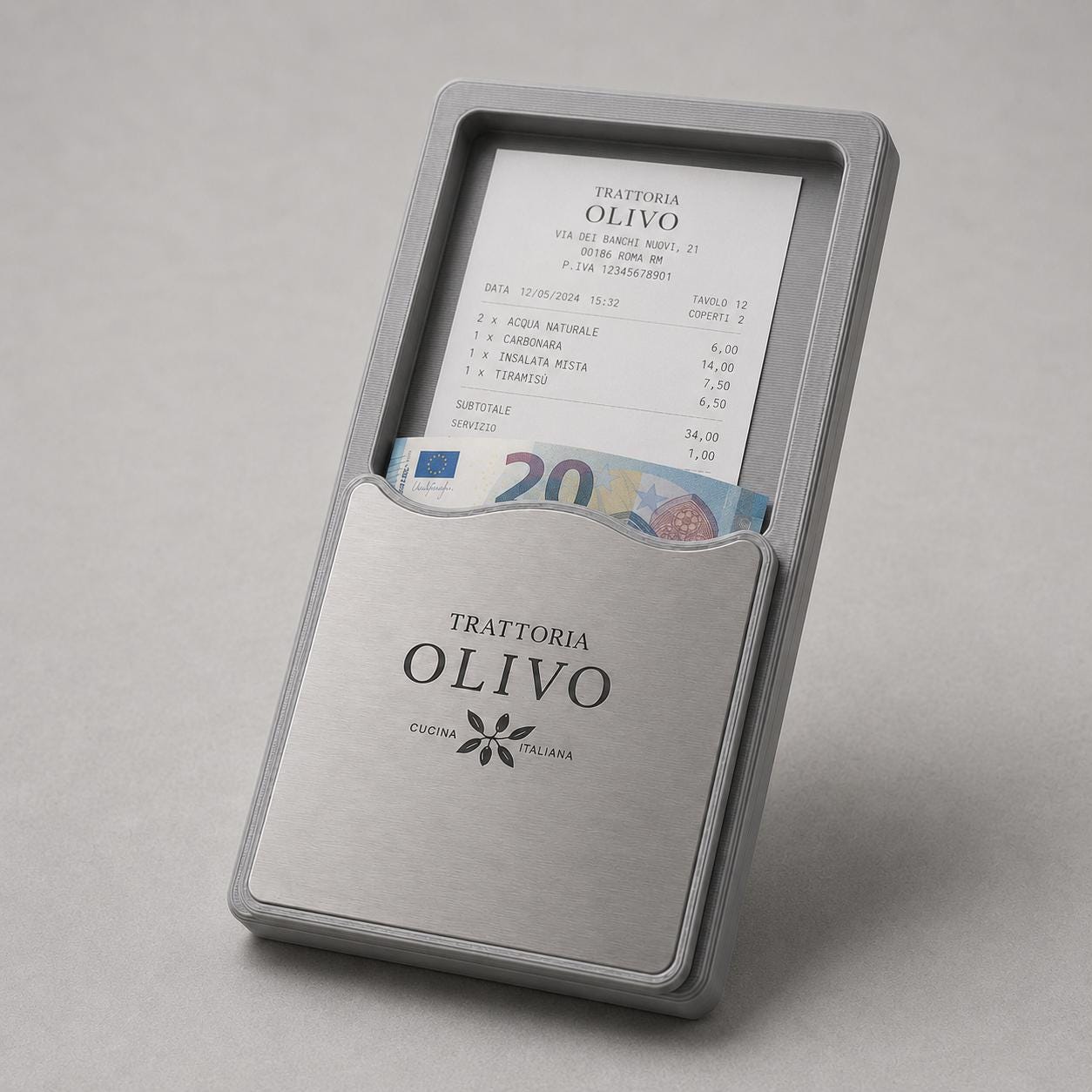 Portaconto personalizzato per il servizio al tavolo