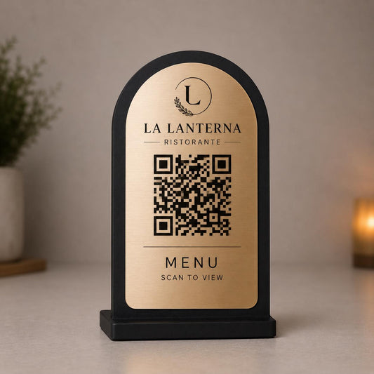 Supporto QR Code ad arco personalizzato per ristoranti