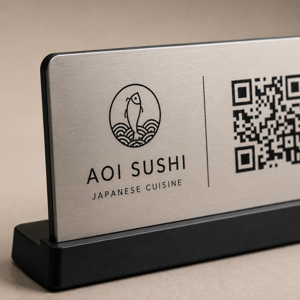 QR Code da tavolo ottone oro abs Personalizzato in Plexiglass Oro e Nero | Segnaposto Ristorante Elegante | Menu Digitale per Tavolo Menu