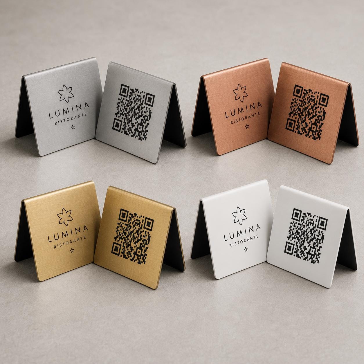 QR Code cavalierino in abs effetto ottone Personalizzato | Segnaposto Ristorante Elegante | Menu Digitale Menu Cavaliere qr