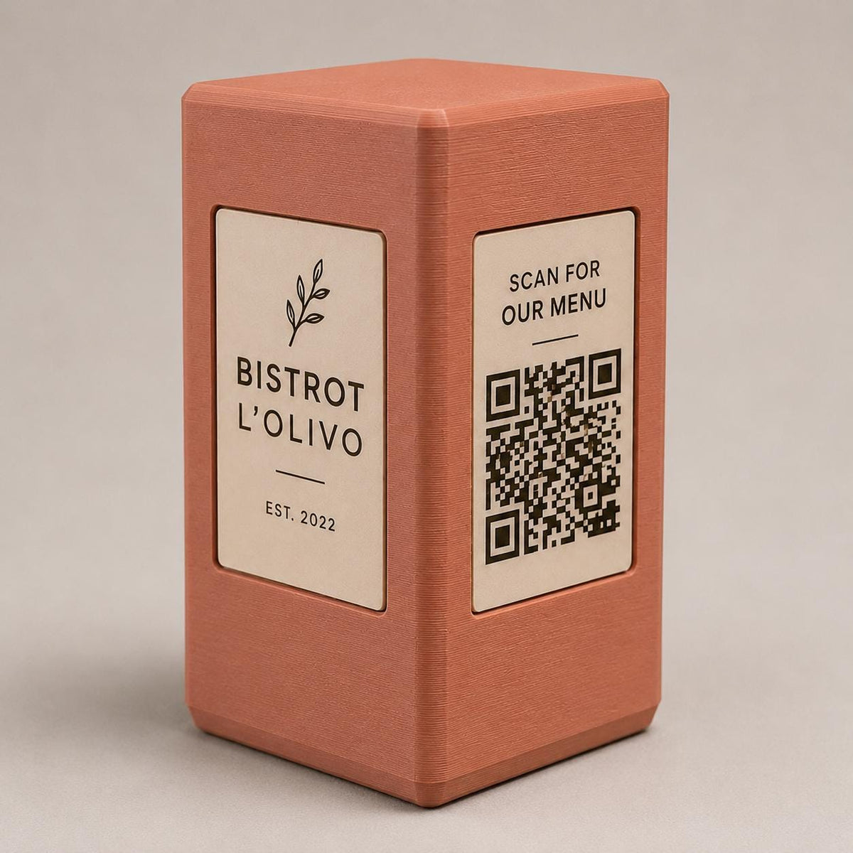Totem QR Code linea POP rosa Personalizzato per Ristorante e Bar Segnatavolo Menu Digitale Display QR 3d