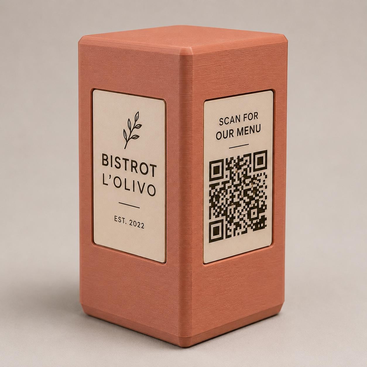 Totem QR Code linea POP bianco Personalizzato per Ristorante e Bar Segnatavolo Menu Digitale Display QR 3d
