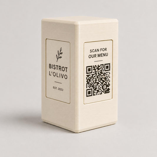 Totem QR Code linea POP bianco Personalizzato per Ristorante e Bar Segnatavolo Menu Digitale Display QR 3d