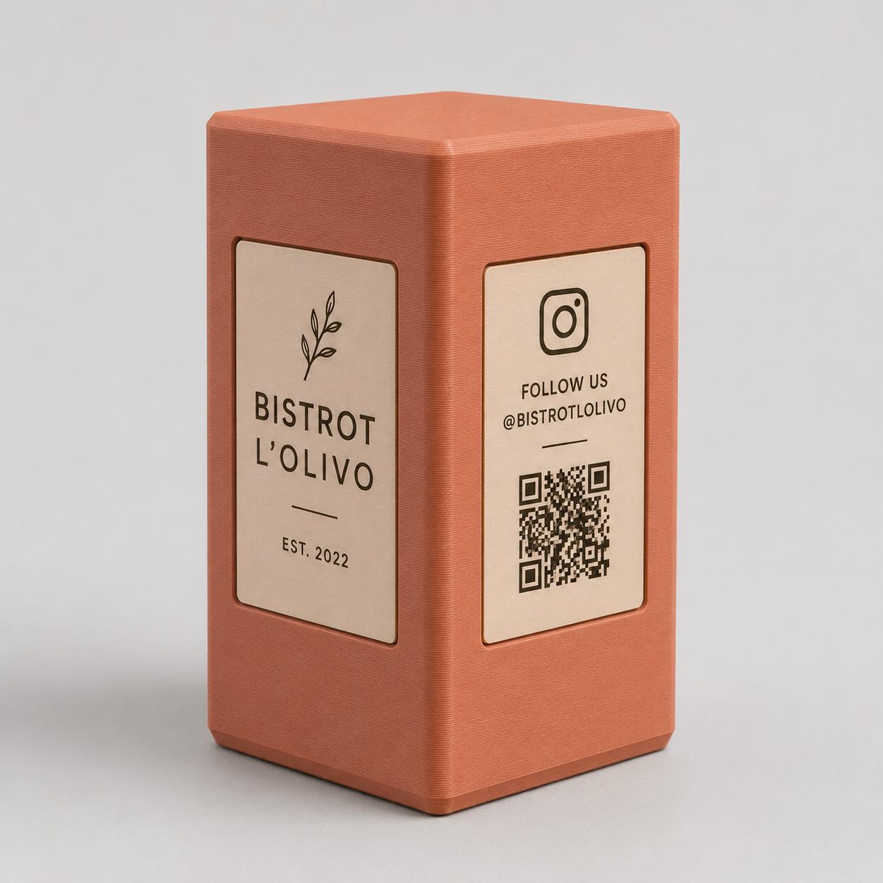Totem QR Code linea POP bianco Personalizzato per Ristorante e Bar Segnatavolo Menu Digitale Display QR 3d