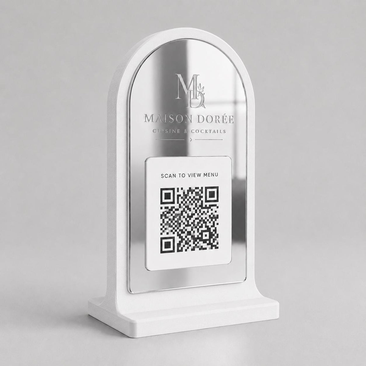 Stand qr code menu 3d qr code Linea PLEXY luxury verde salvia Personalizzato per Ristorante e Bar Segnatavolo Menu Digitale Display QR 3d