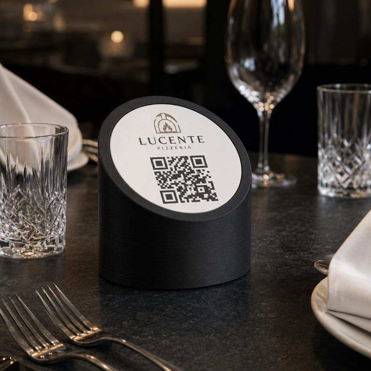 menu 3d qr code Linea MONO giallo Personalizzato per Ristorante e Bar Segnatavolo Menu Digitale Display QR 3d