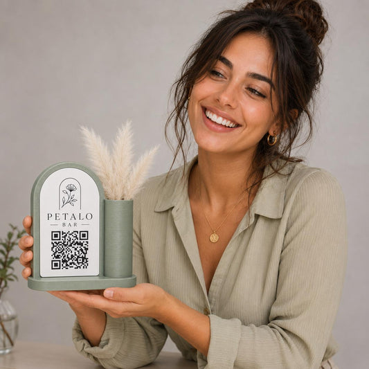 Set centrotavola portafiori con QR Code personalizzato per ristoranti – immagine 2
