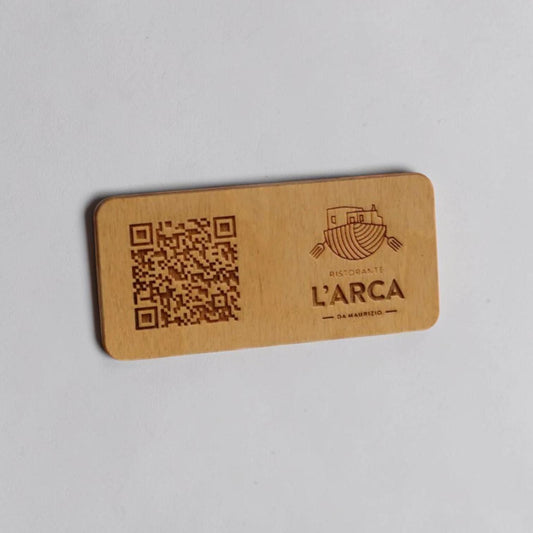 Supporto QR code in legno incluso nel set