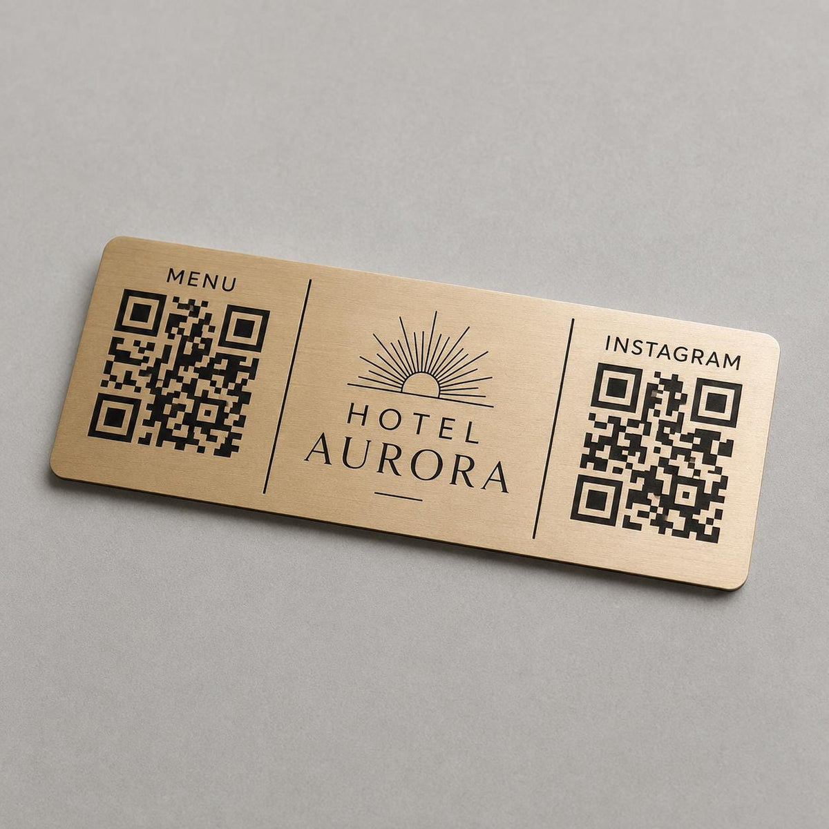 QR Code rettangolare in abs effetto acciaio Personalizzato | Segnaposto Ristorante Elegante | Menu Digitale Menu qr