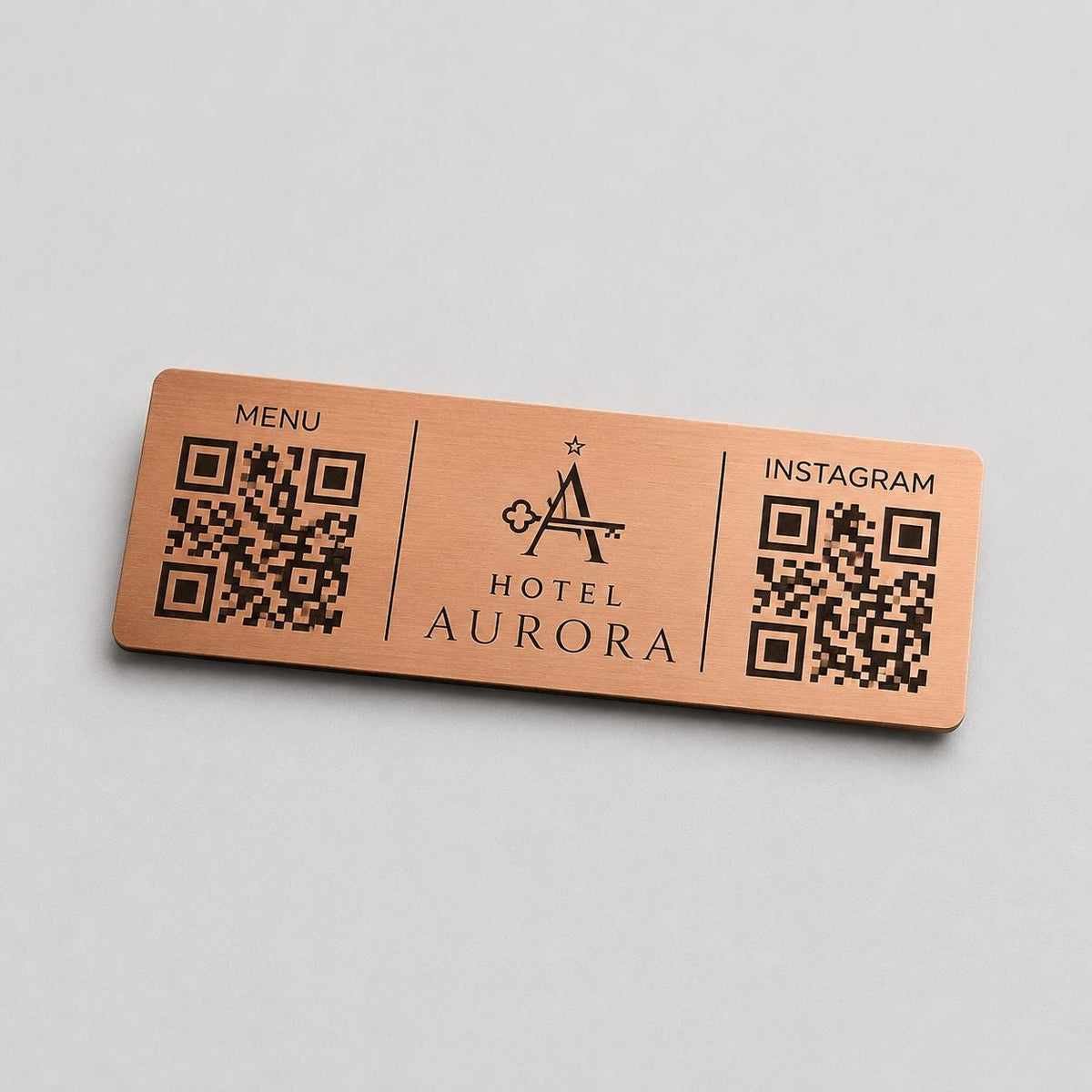 QR Code rettangolare in abs effetto acciaio Personalizzato | Segnaposto Ristorante Elegante | Menu Digitale Menu qr