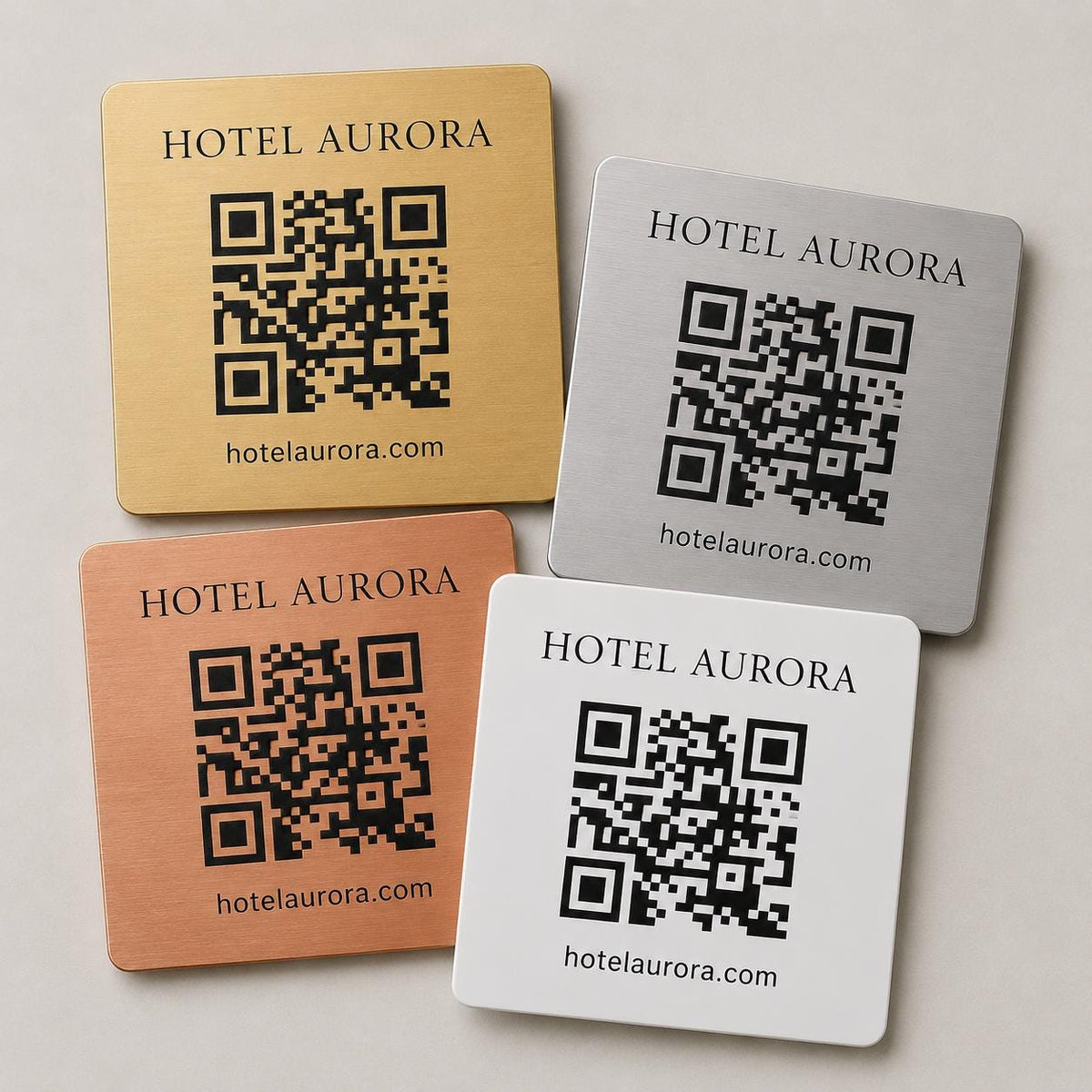 QR Code etichetta con logo in abs colore bianco Personalizzato | Segnaposto Ristorante Elegante | Menu Digitale Menu qr