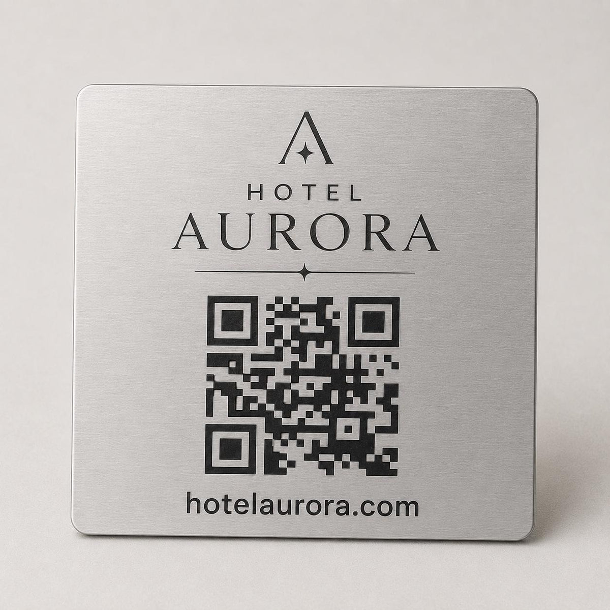 QR Code etichetta con logo in abs colore bianco Personalizzato | Segnaposto Ristorante Elegante | Menu Digitale Menu qr