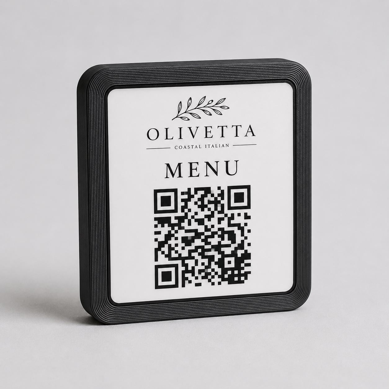 Basetta quadrata 7x7x1,5cm beige in plastica menu fai da te Porta Menu e Segnatavolo Personalizzato in Stampa 3D per menu contactless