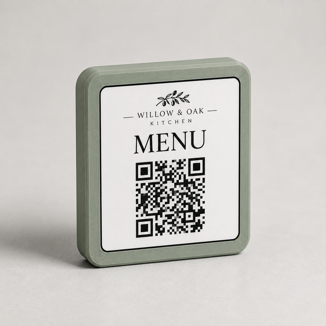 Basetta quadrata 7x7x1,5cm beige in plastica menu fai da te Porta Menu e Segnatavolo Personalizzato in Stampa 3D per menu contactless