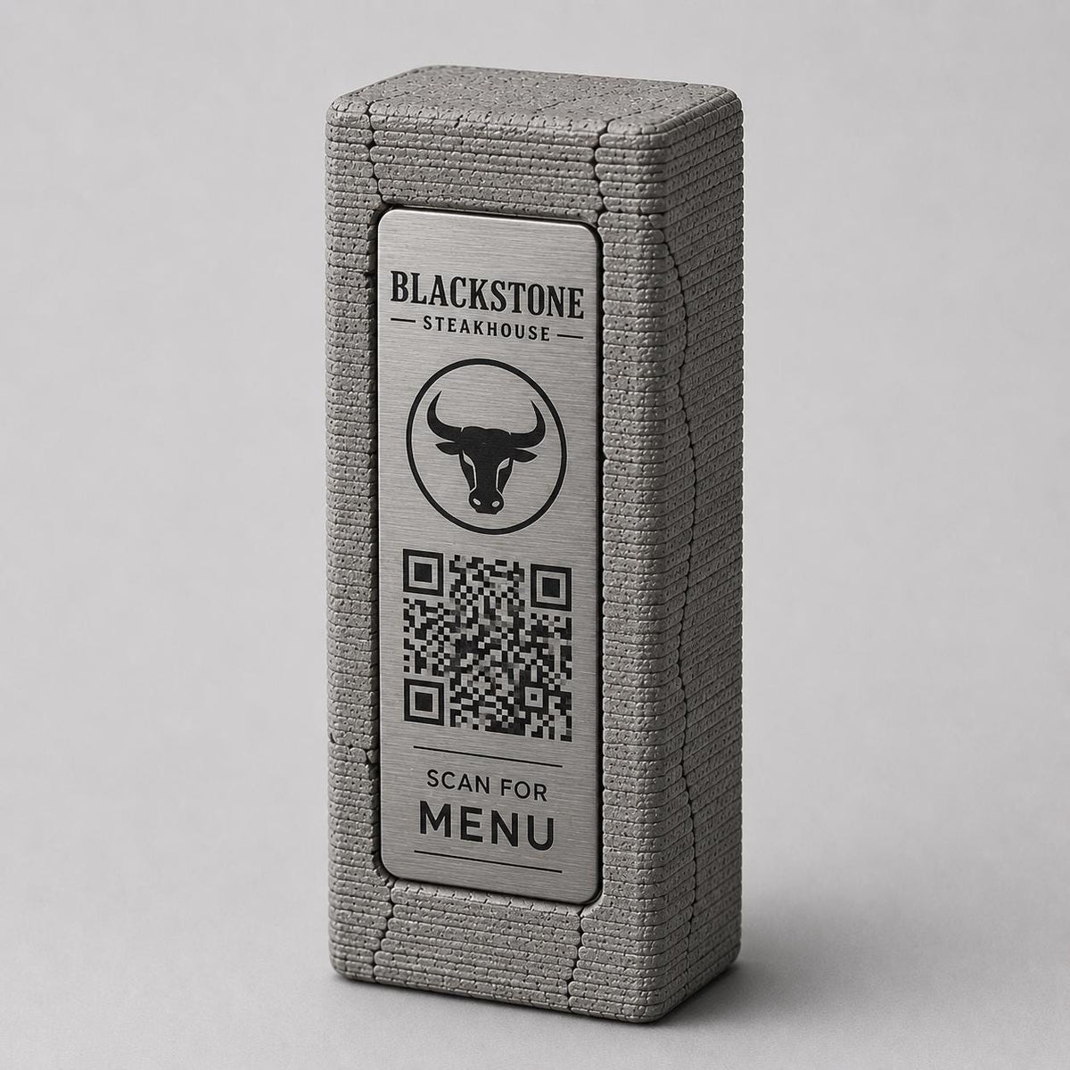 Totem stand qr cemento e rame Espositore QR Code Personalizzato | Effetto cemento Menu Digitale, Social Media| Stampa 3D e Incisione