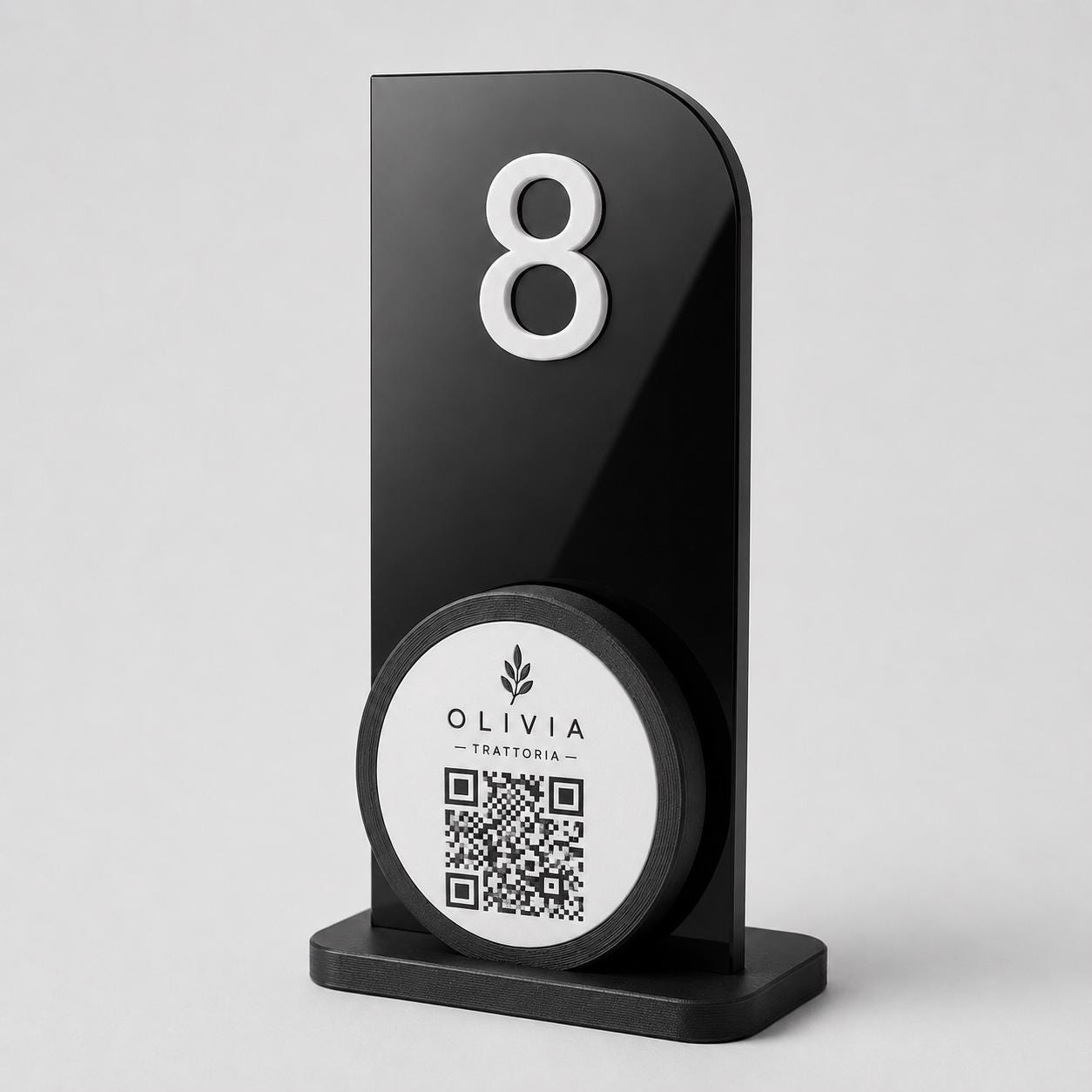 Portanumero da Tavolo verde QR Code, Segnatavolo Personalizzato per Ristoranti e Trattorie, Stampa 3D Minimalista, Porta Menu Digitale