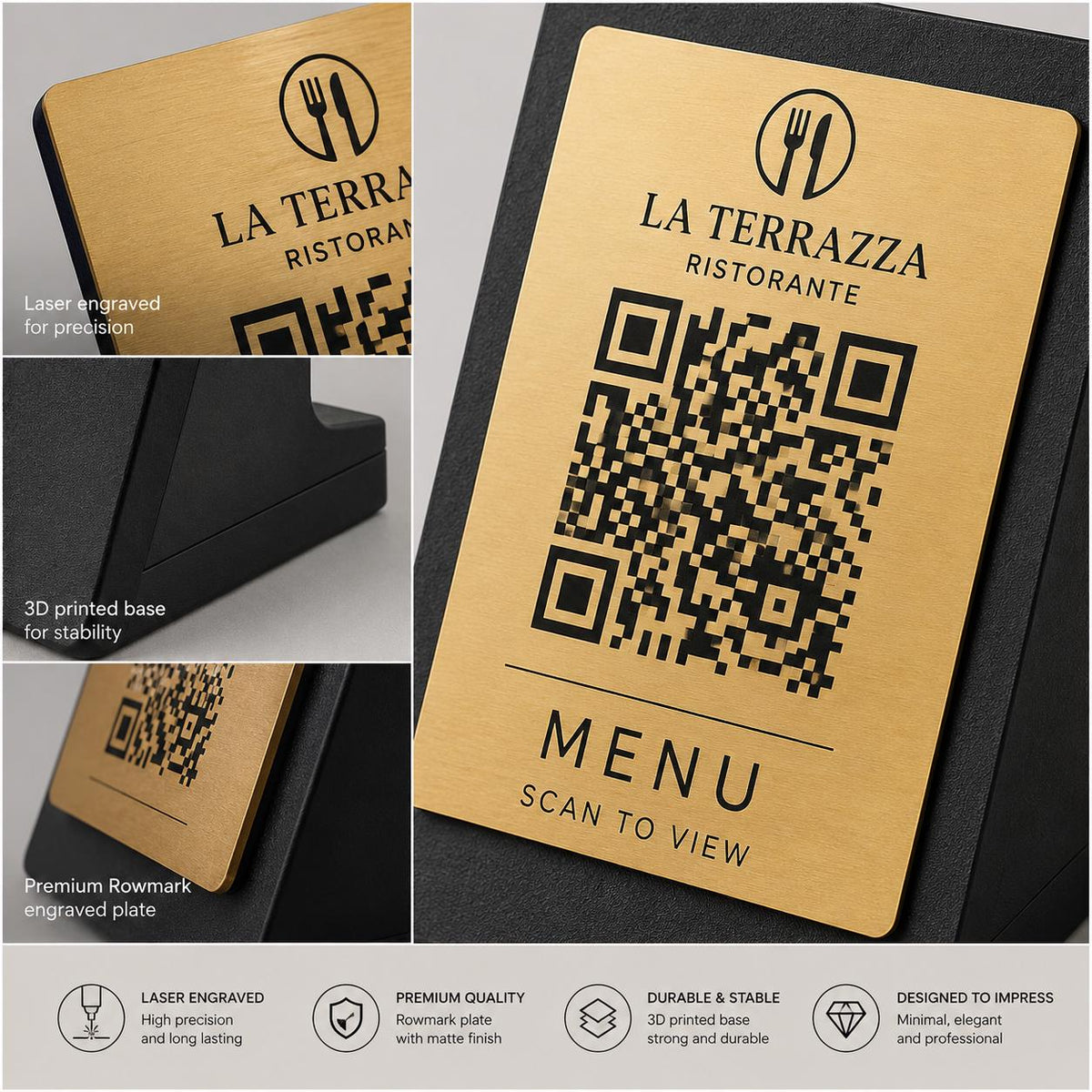 Supporto QR Code ScanFrame personalizzato per ristoranti – dettaglio 6