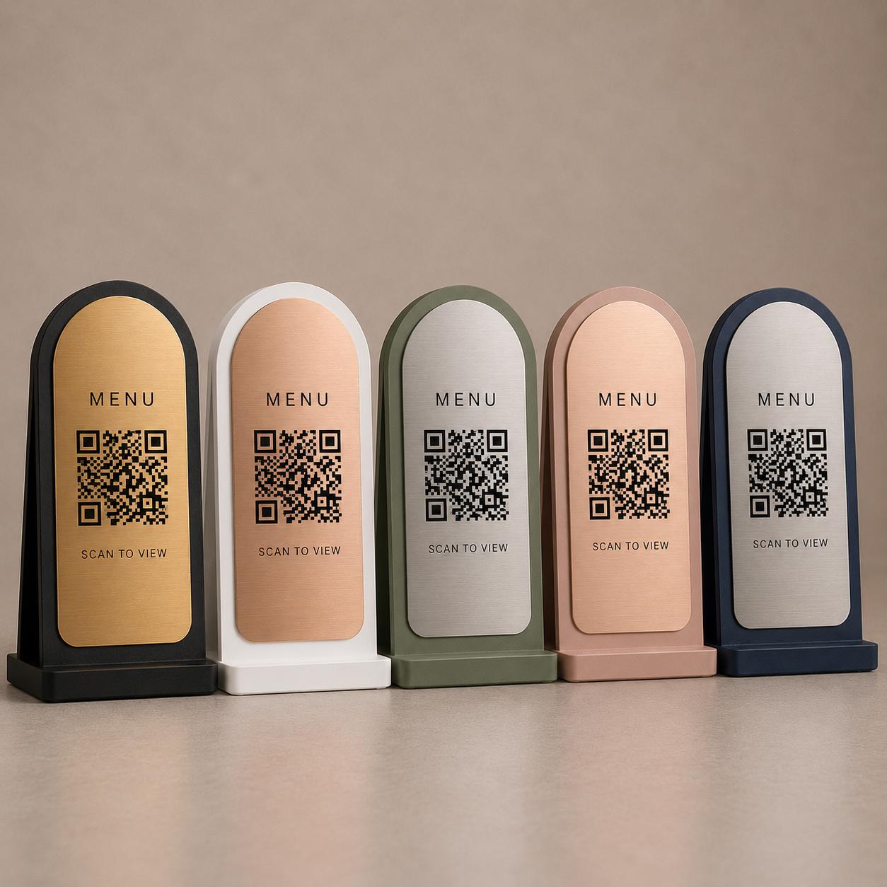 Supporto QR Code ad arco personalizzato per ristoranti – dettaglio 5