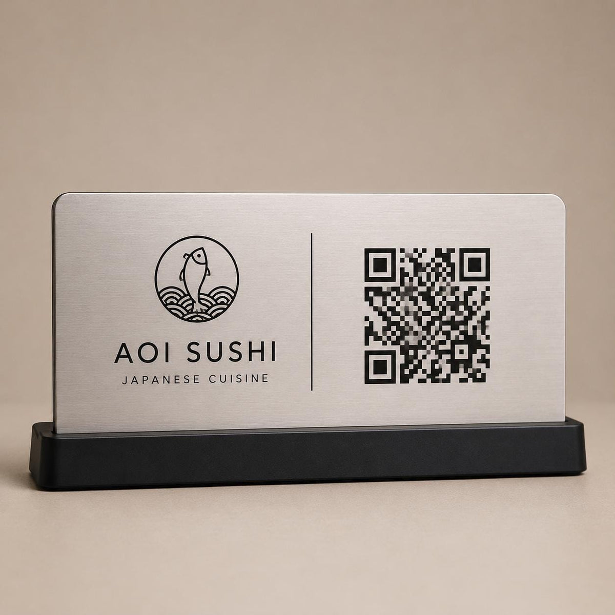 QR Code da tavolo acciaio oro abs Personalizzato in Plexiglass Oro e Nero | Segnaposto Ristorante Elegante | Menu Digitale per Tavolo Menu