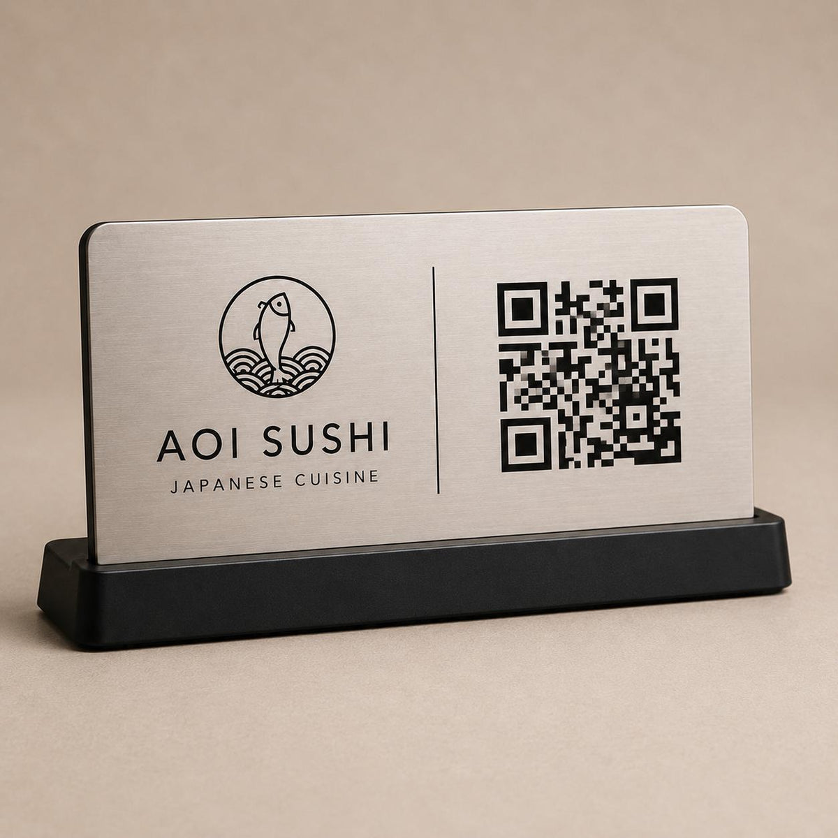 QR Code da tavolo ottone oro abs Personalizzato in Plexiglass Oro e Nero | Segnaposto Ristorante Elegante | Menu Digitale per Tavolo Menu