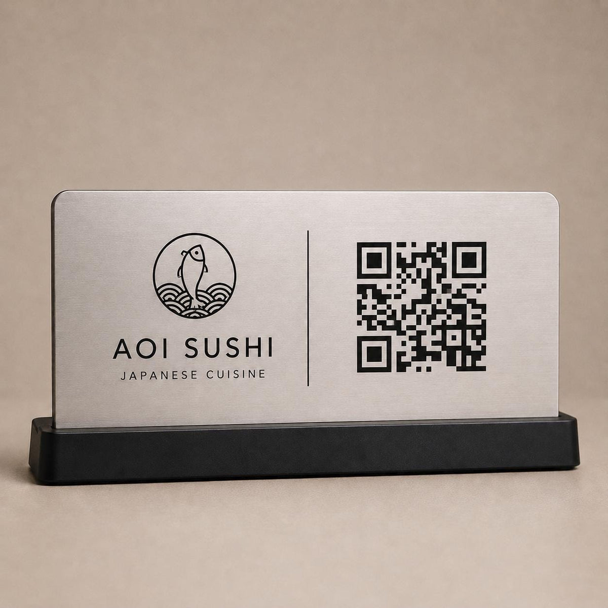 QR Code da tavolo ottone oro abs Personalizzato in Plexiglass Oro e Nero | Segnaposto Ristorante Elegante | Menu Digitale per Tavolo Menu